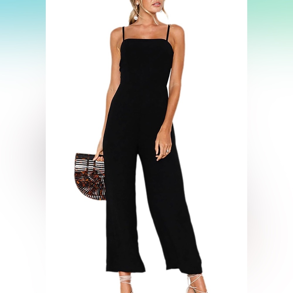Spaghetti strap jumpsuit cropped size L